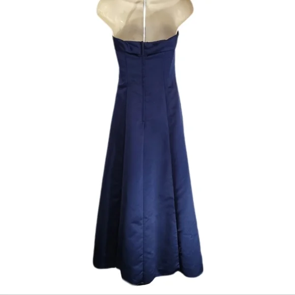 Urban Girl Nites Dress Strapless Y2K Satin With Tulle Prom Blue Size 4 - Picture 8 of 13